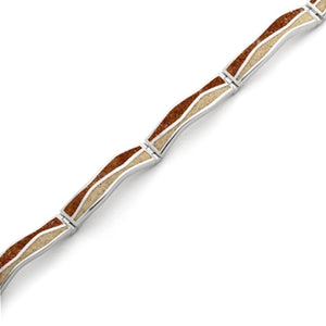 DUR Schmuck: Armband "Welle Strandsand / Bernsteinsand" 20,5 cm rhodiniert, A1834