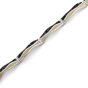 DUR Schmuck: Armband "Welle Strandsand / Lavasand" 20,5 cm rhodiniert, A1835