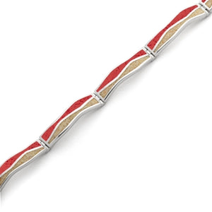 DUR Schmuck: Armband "Welle Strandsand / Mosaikkroralle" 20,5 cm rhodiniert, A1836