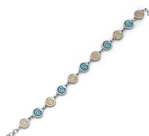 DUR Schmuck: Armband "Spirale 2.0" mit Strandsand und blauem Steinsand