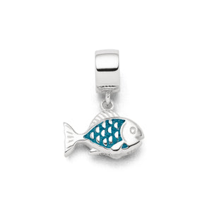 DUR Schmuck: Charm "Fisch" mit blauem Steinsand F298