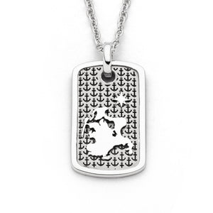 DUR Schmuck: Anhänger "Dogtag Rügen", 925er Sterlingsilber, P4560