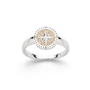 DUR Schmuck: Ring "Kompassrose 2.0" mit Strandsand, R5970