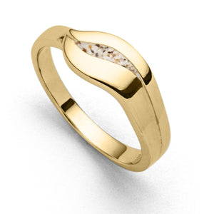 DUR Schmuck: Ring "Silberschweif" mit Strandsand, vergoldet, R5998